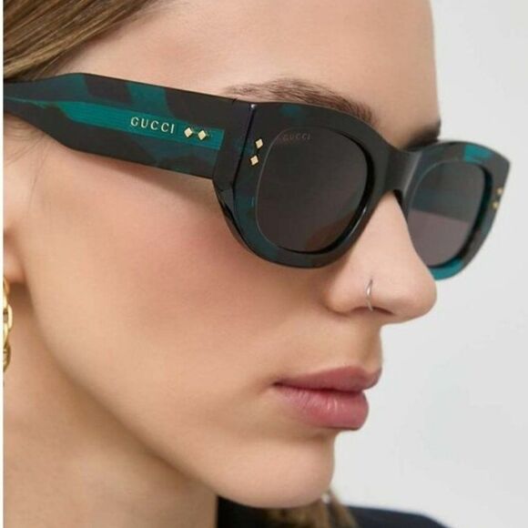 NEW Gucci GG1215S 001 Havana Grey Rectangle Unisex Sunglasses GG 1215S main image 9